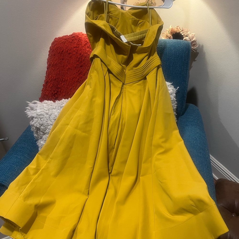 Gold Cocktail semi formal Homecoming Dress